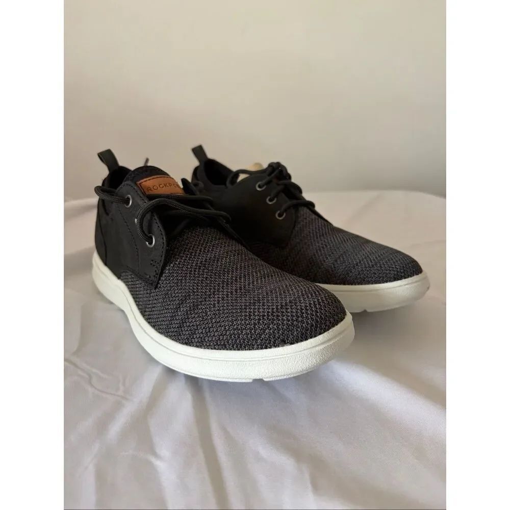 Rockport Zaden Plain Toe Oxford Lace Up Casual Shoe - Black - Men's 7M New